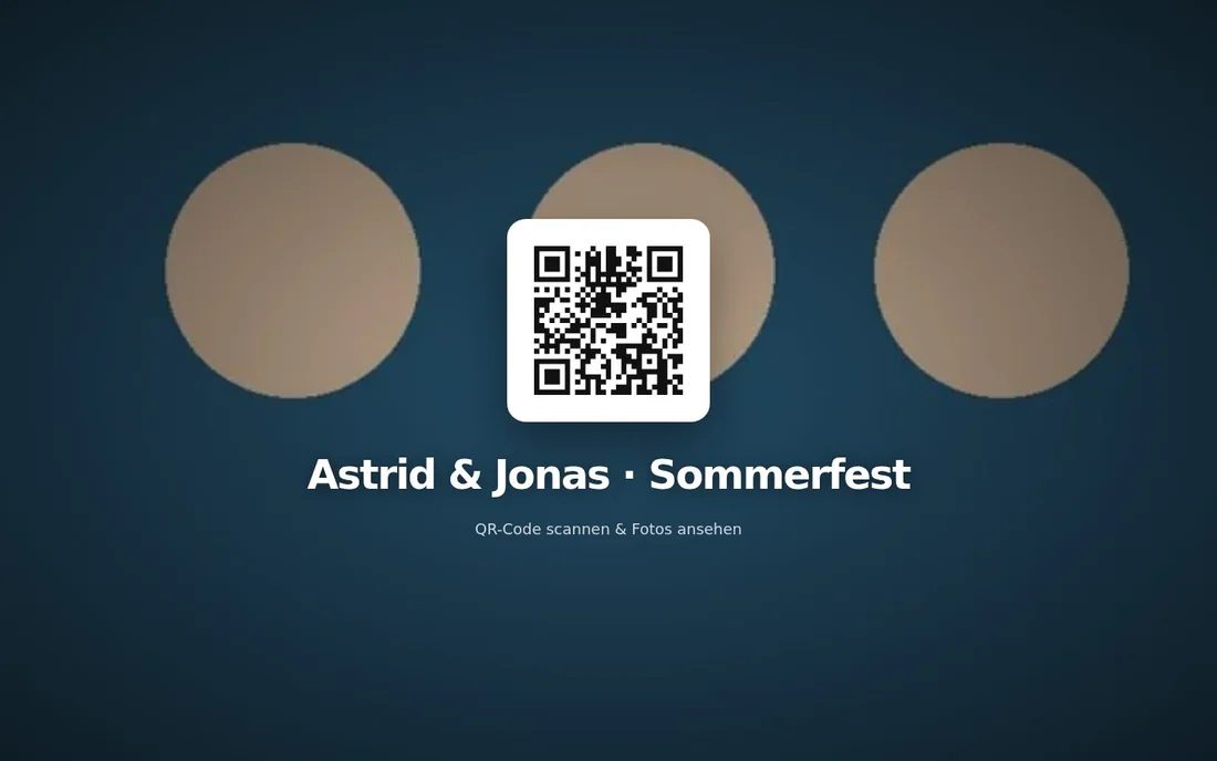 Die Box zeigt einen QR-Code mit dem Eventnamen darunter.